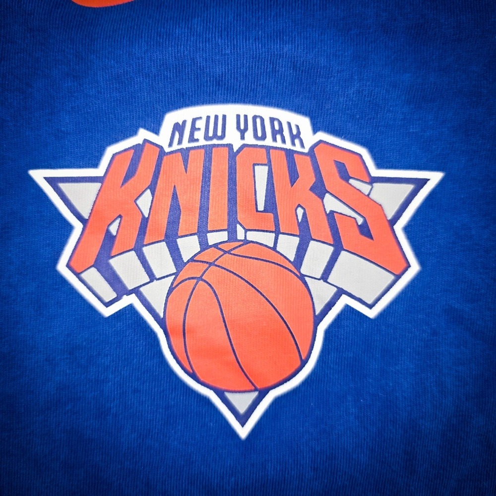 Nike Mens New York Knicks NBA Long Sleeve T-Shirt Cotton Blue Loose Fit Large